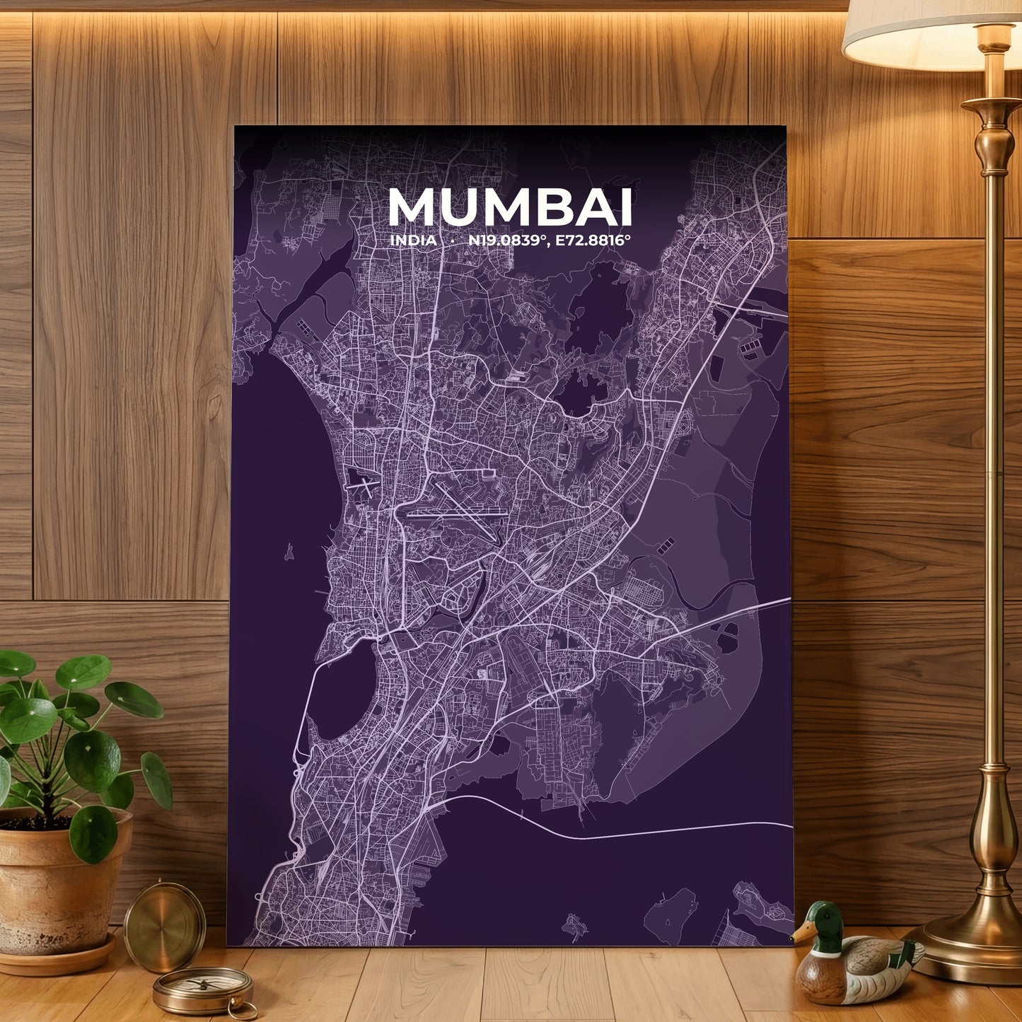 Mumbai Dusk Map Poster