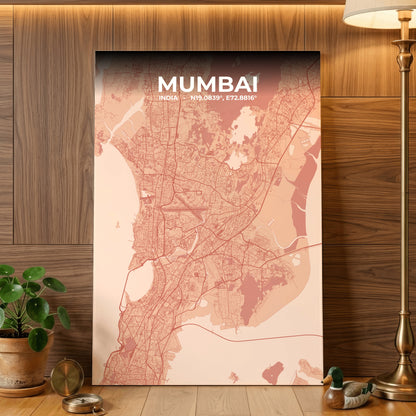 Mumbai Blush Map Poster
