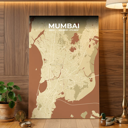 Mumbai Ember Map Poster