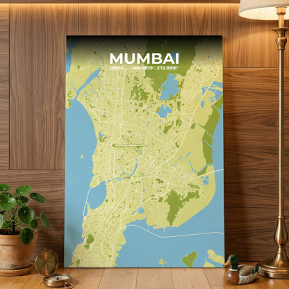 Mumbai Fern Map Poster