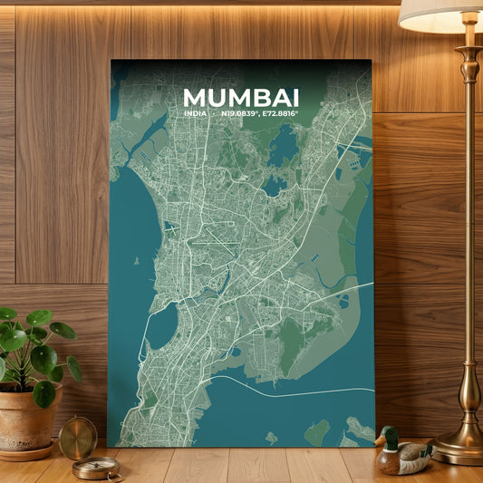 Mumbai Mist Map Poster