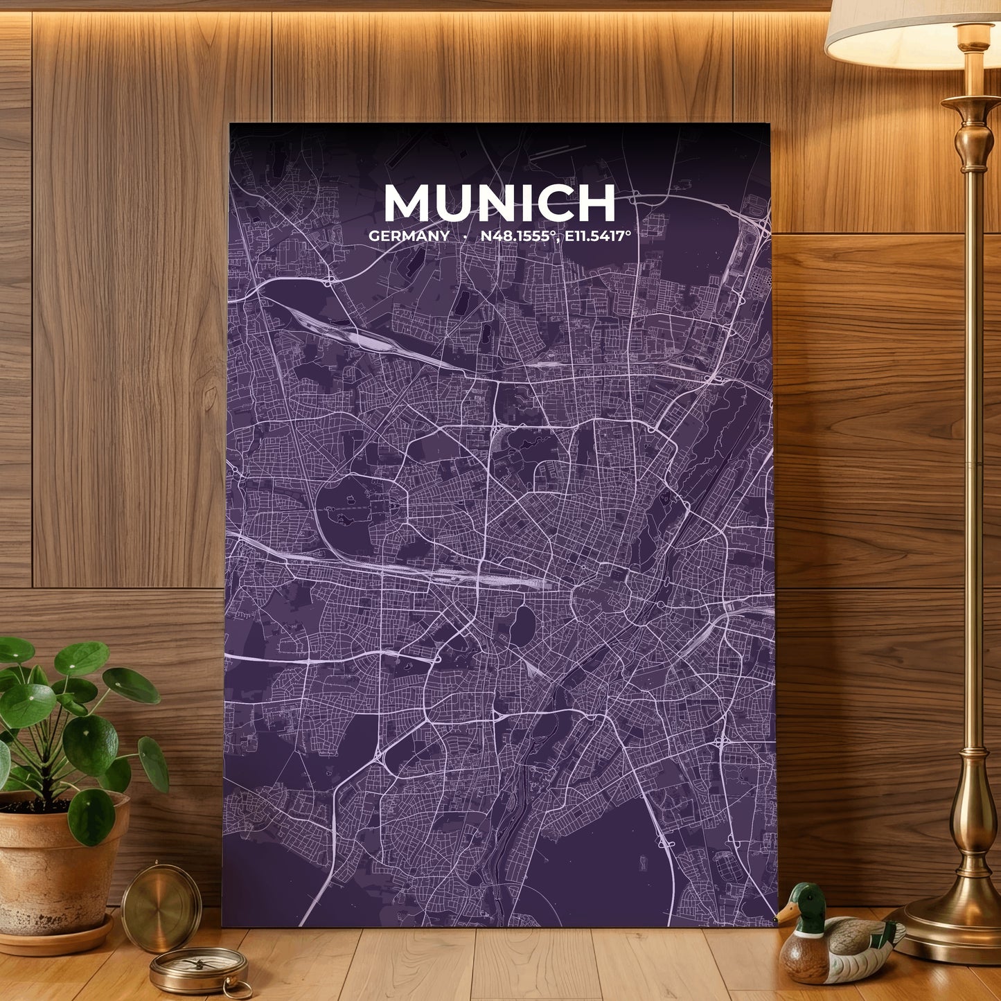 Munich Dusk Map Poster