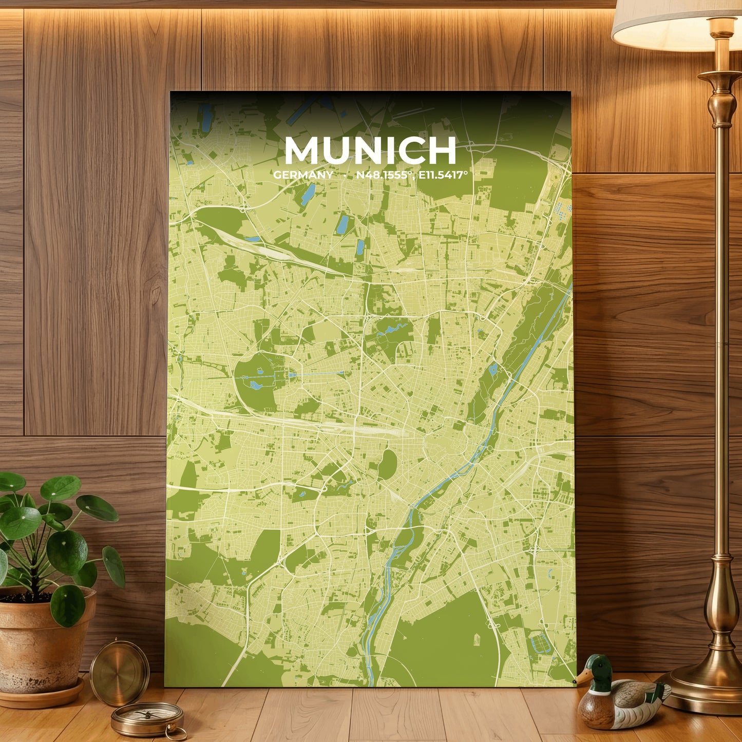 Munich Fern Map Poster