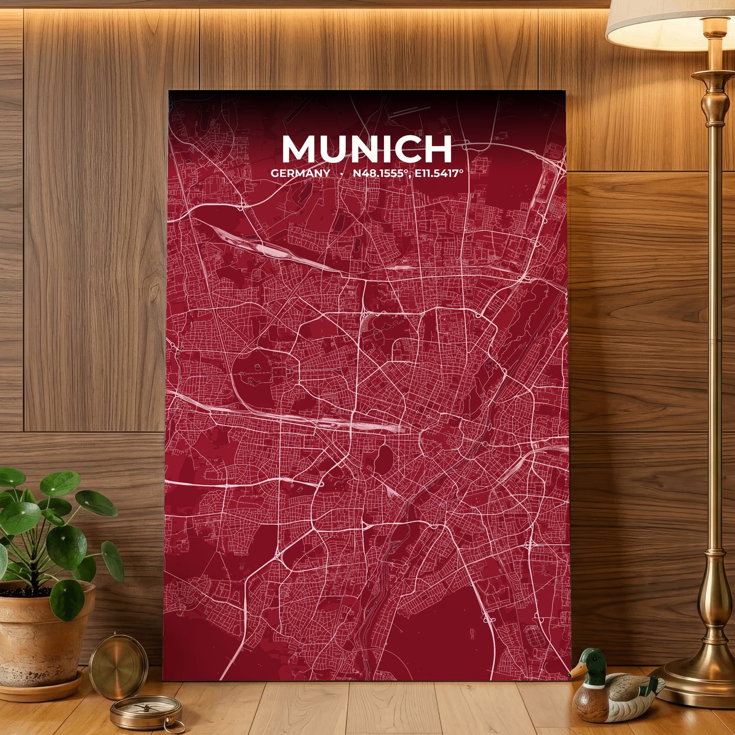 Munich Garnet Map Poster