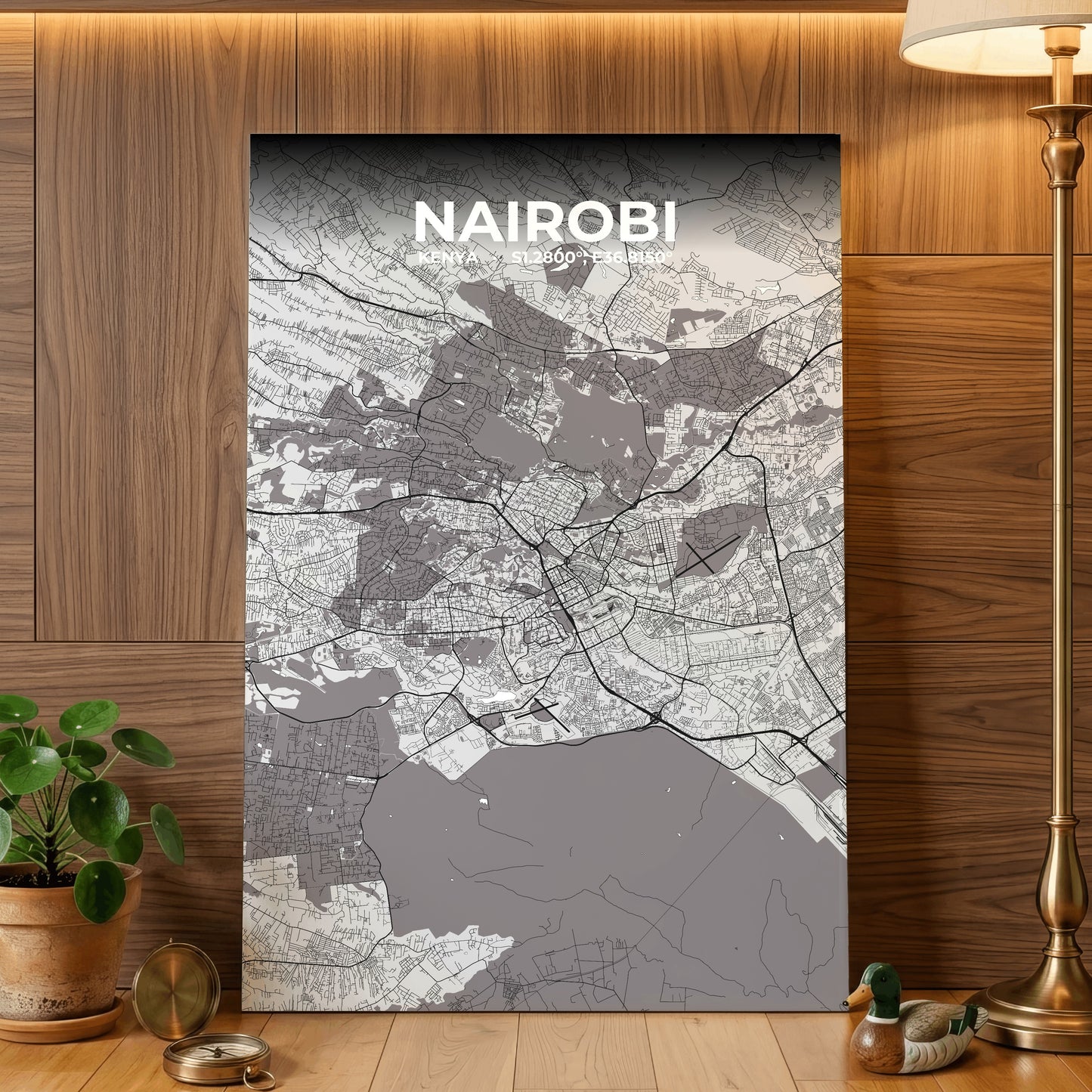 Nairobi Ash Map Poster