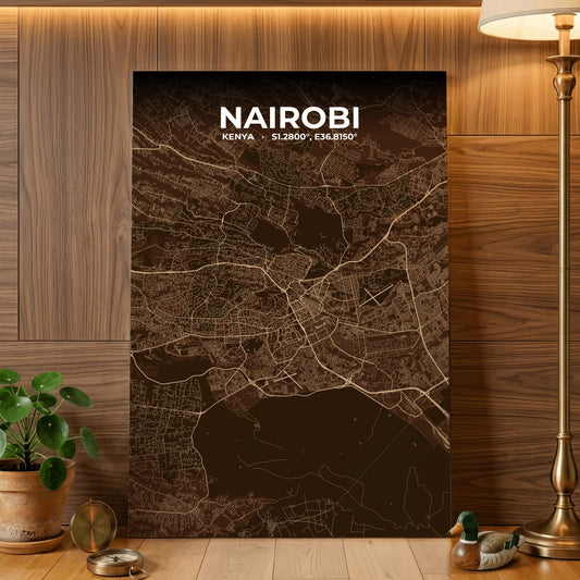 Nairobi Plum Map Poster