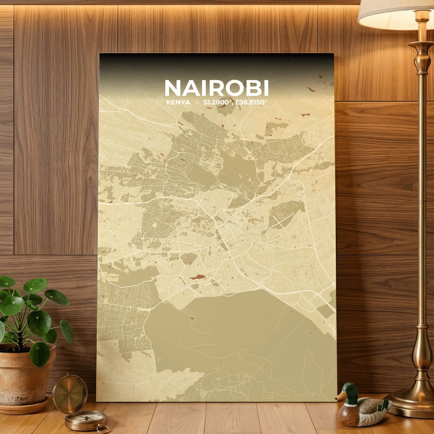 Nairobi Ember Map Poster