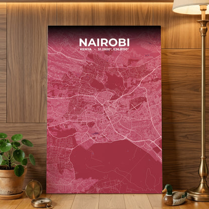 Nairobi Scarlet Map Poster