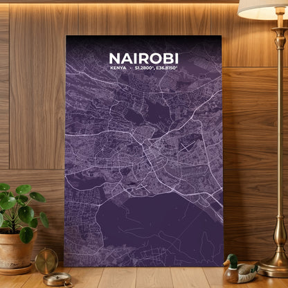 Nairobi Dusk Map Poster