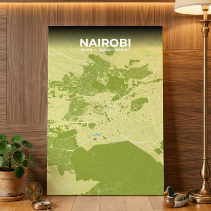 Nairobi Fern Map Poster