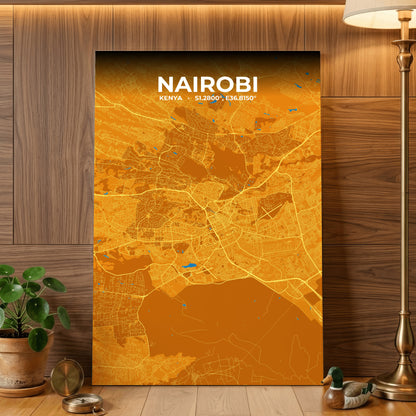 Nairobi Scorch Map Poster