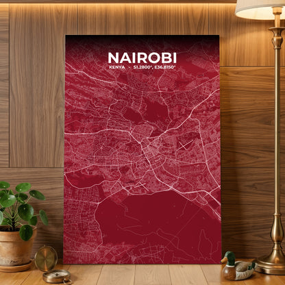 Nairobi Garnet Map Poster