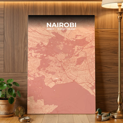 Nairobi Blush Map Poster