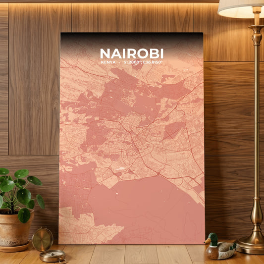 Nairobi Blush Map Poster