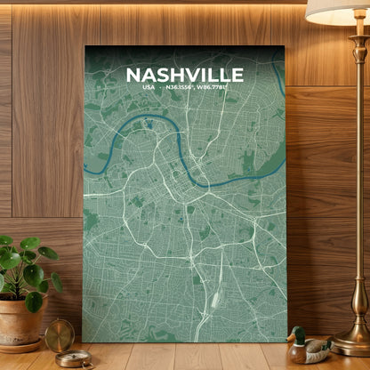 Nashville Mist Map Poster
