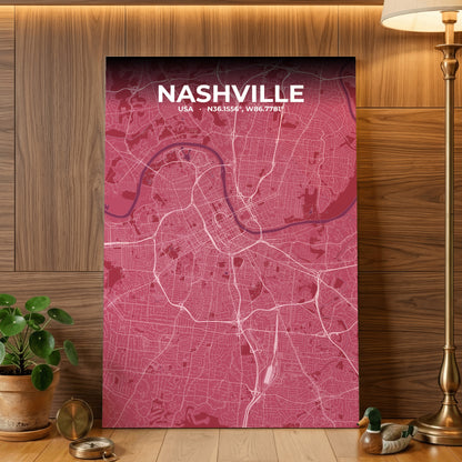 Nashville Scarlet Map Poster