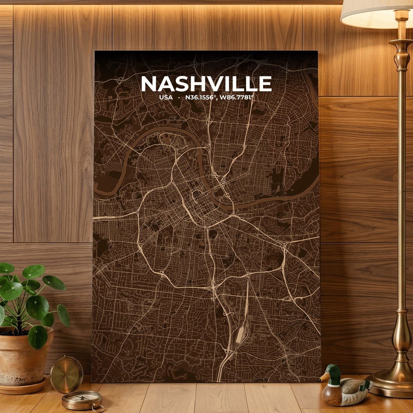 Nashville Plum Map Poster