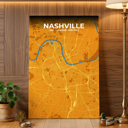 Nashville Scorch Map Poster