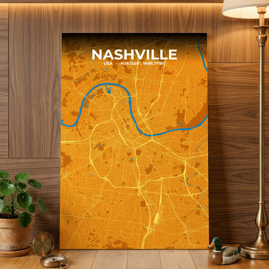 Nashville Scorch Map Poster