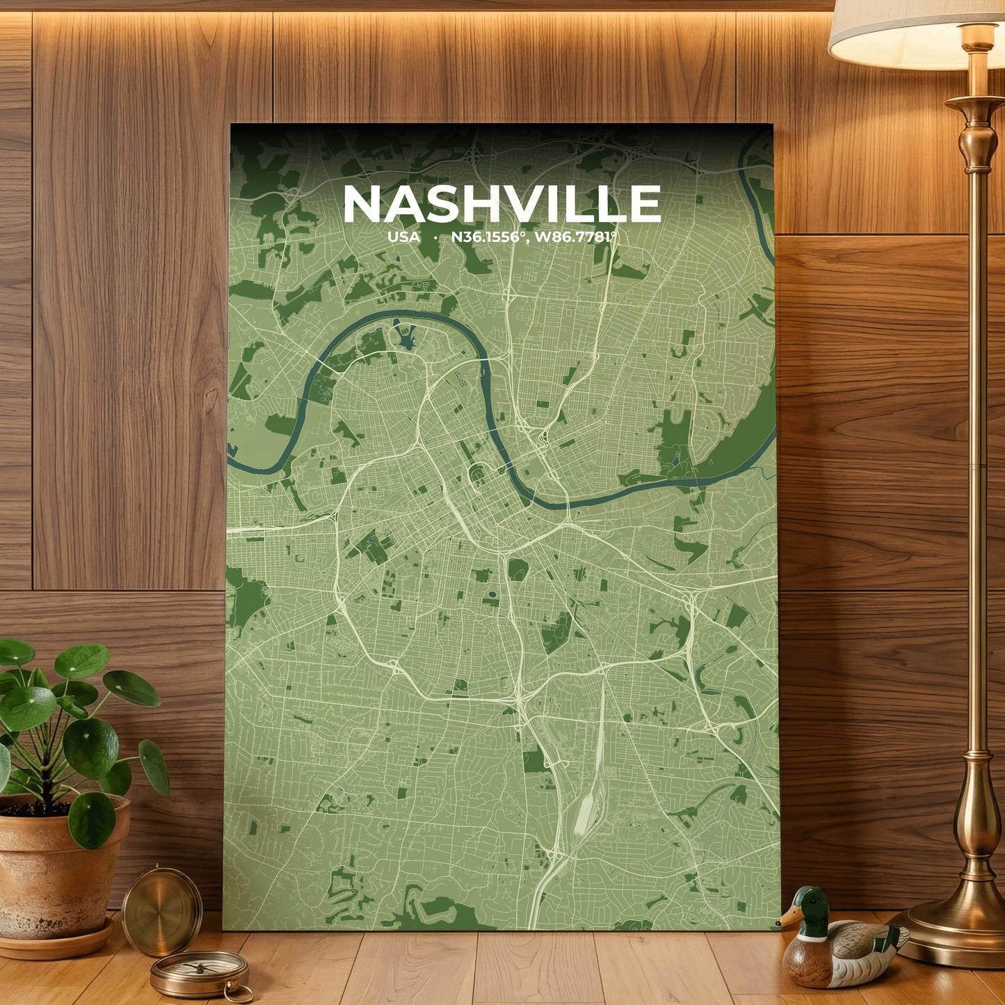 Nashville Clay Map Poster