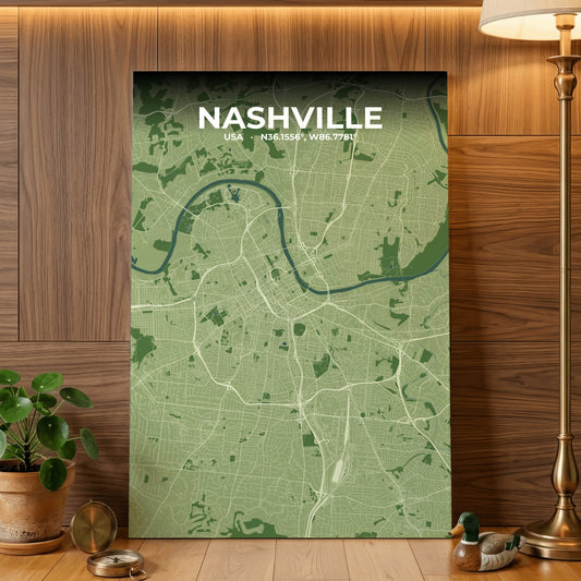 Nashville Clay Map Poster