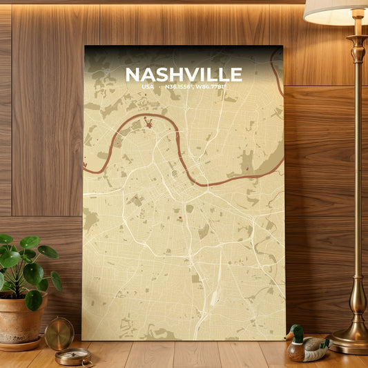 Nashville Ember Map Poster