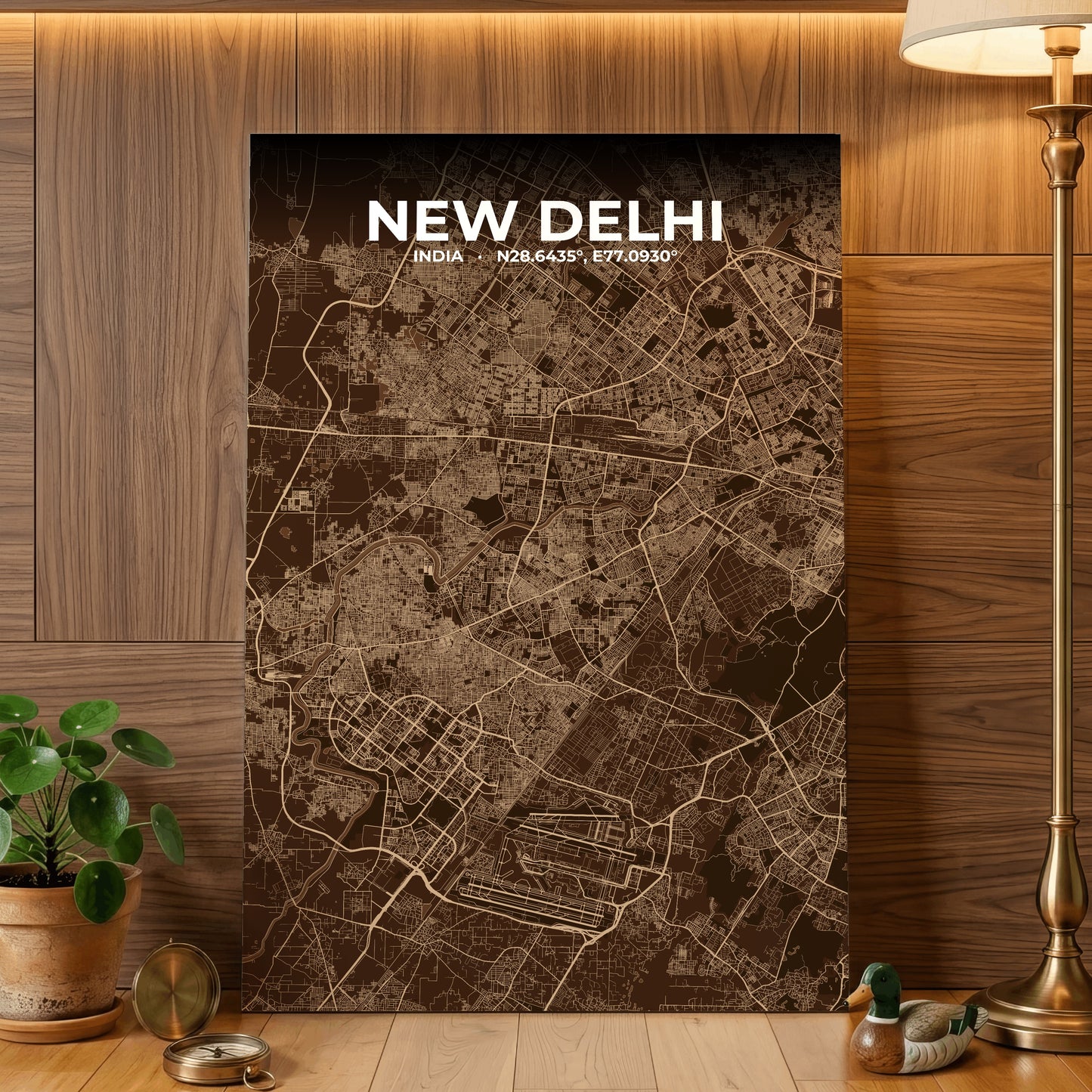 New Delhi Plum Map Poster
