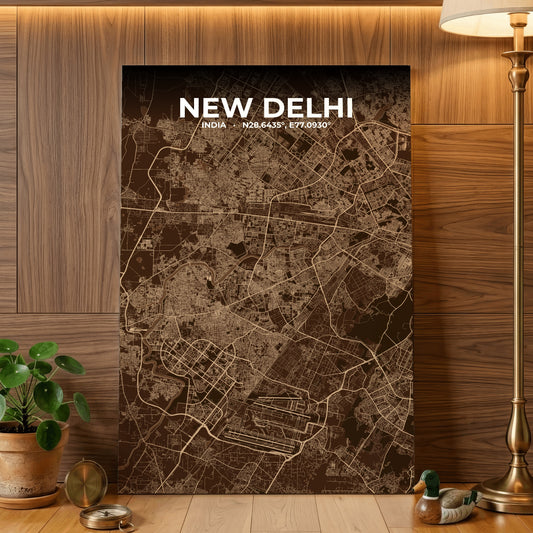 New Delhi Plum Map Poster