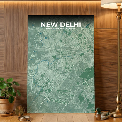 New Delhi Mist Map Poster