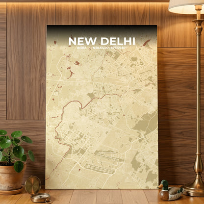New Delhi Ember Map Poster