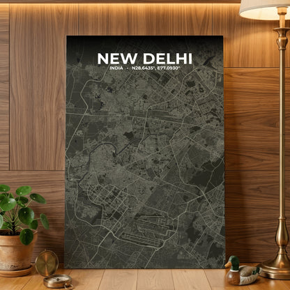 New Delhi Sable Map Poster