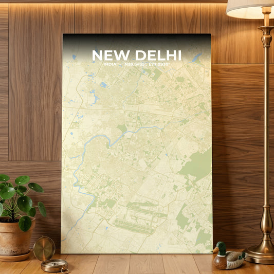 New Delhi Drift Map Poster