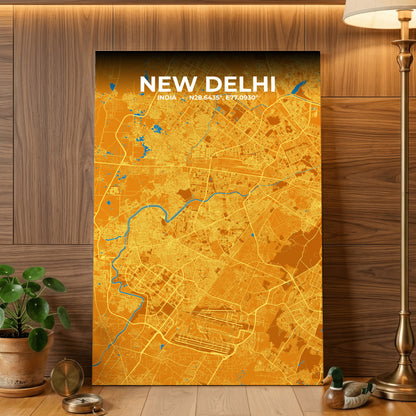 New Delhi Scorch Map Poster
