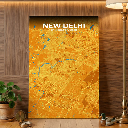 New Delhi Scorch Map Poster