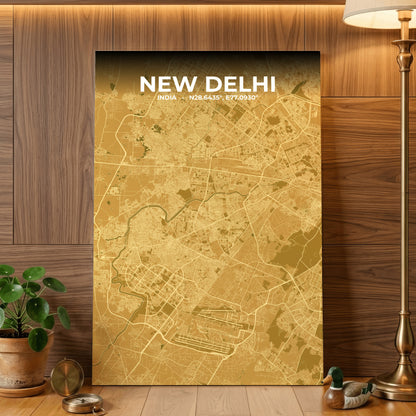 New Delhi Forge Map Poster