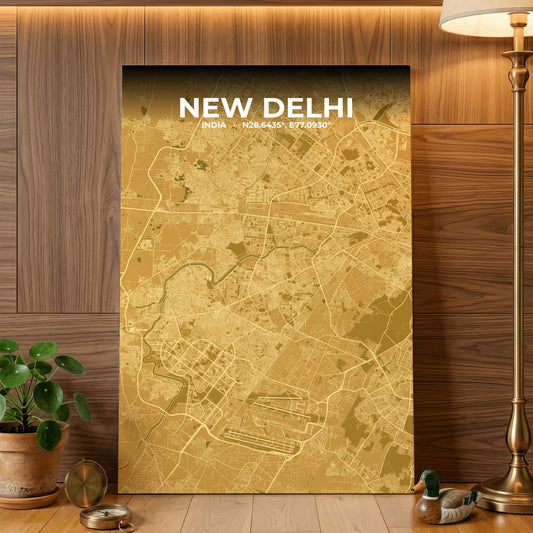 New Delhi Forge Map Poster