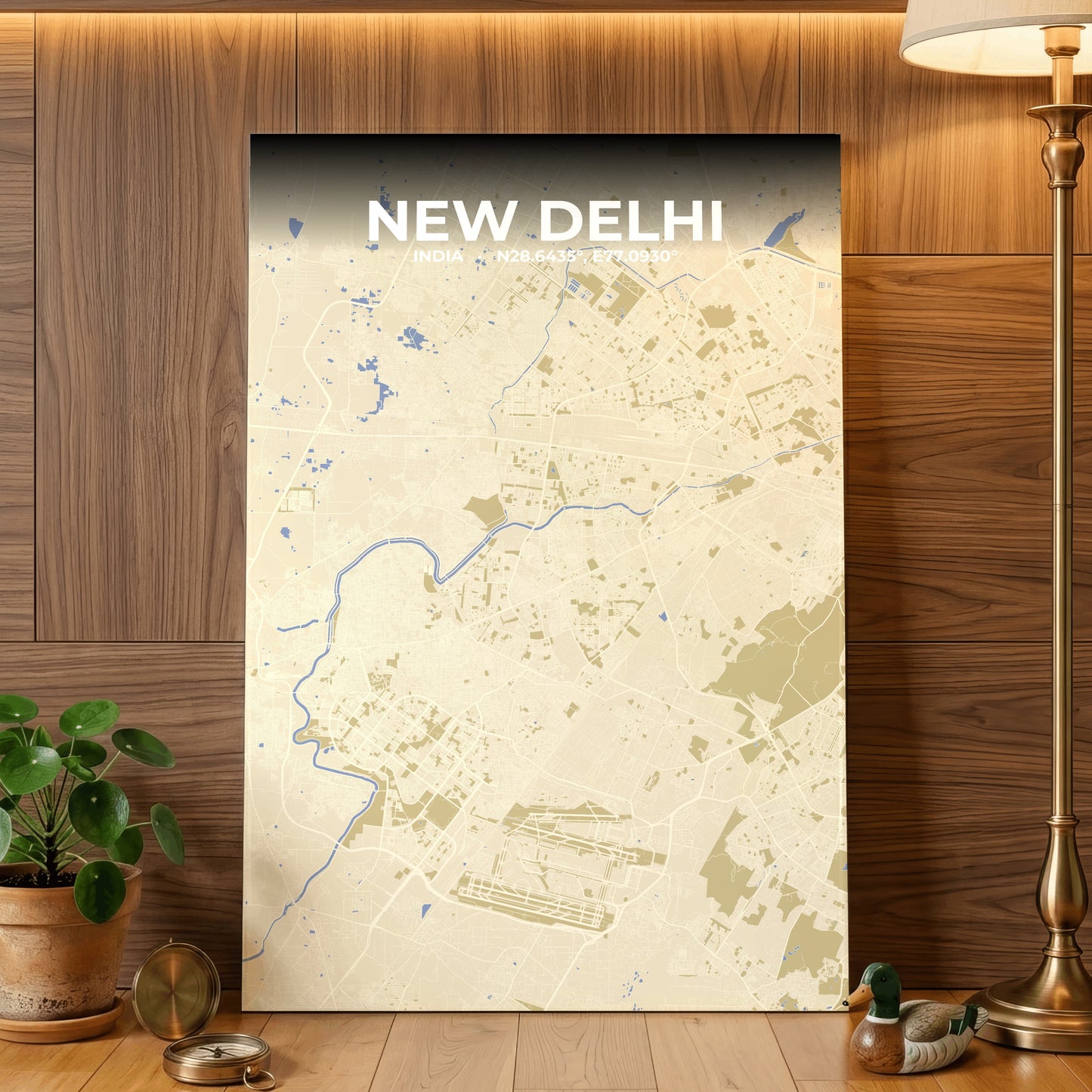 New Delhi Barn Map Poster