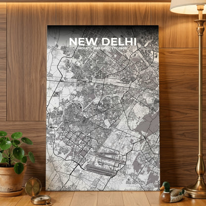 New Delhi Ash Map Poster