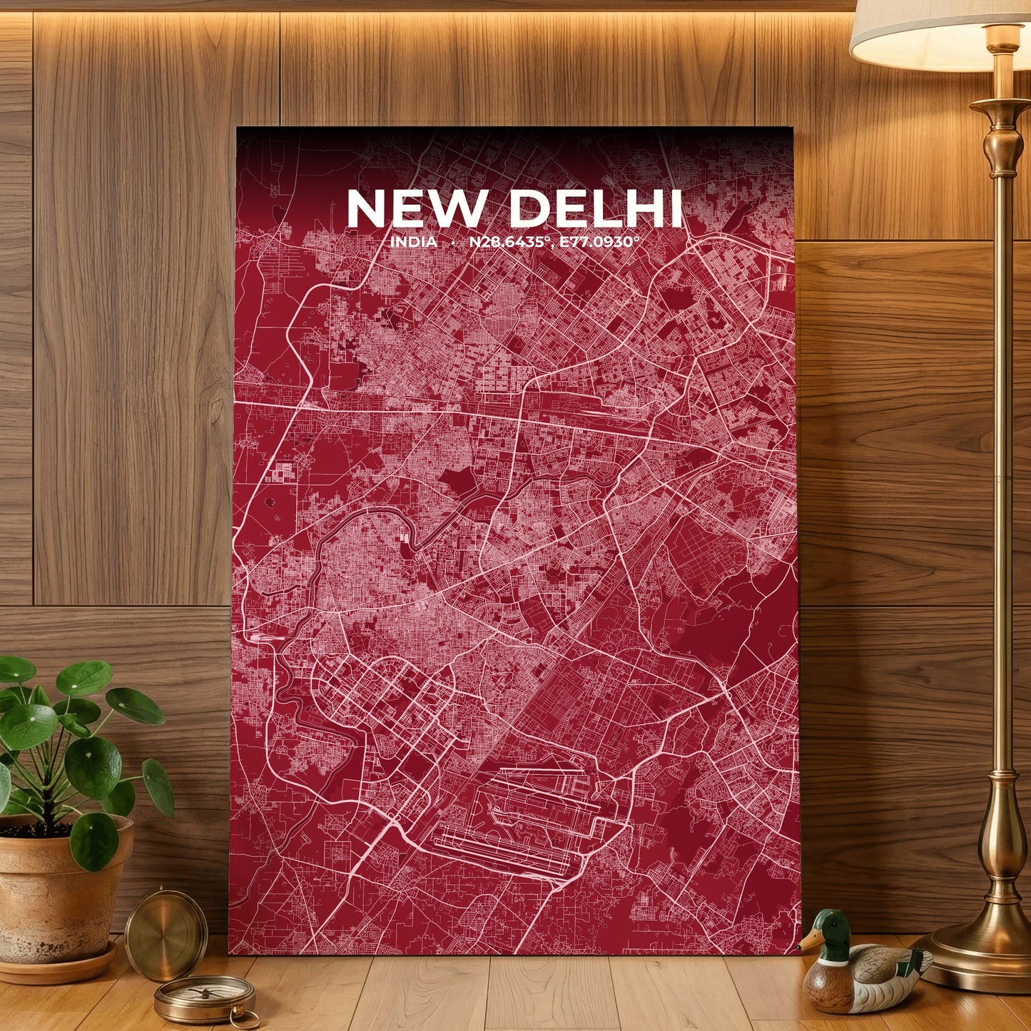 New Delhi Garnet Map Poster