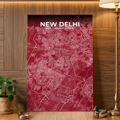 New Delhi Garnet Map Poster