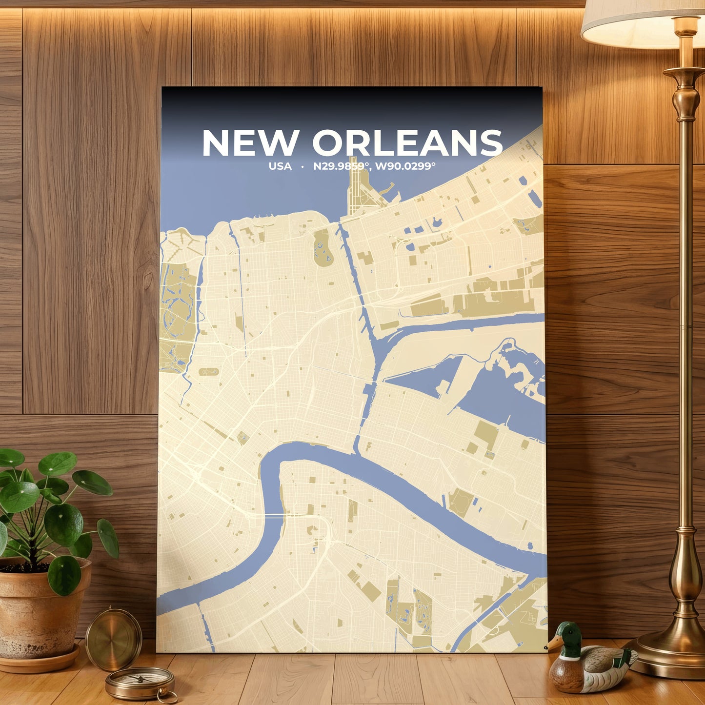 New Orleans Barn Map Poster