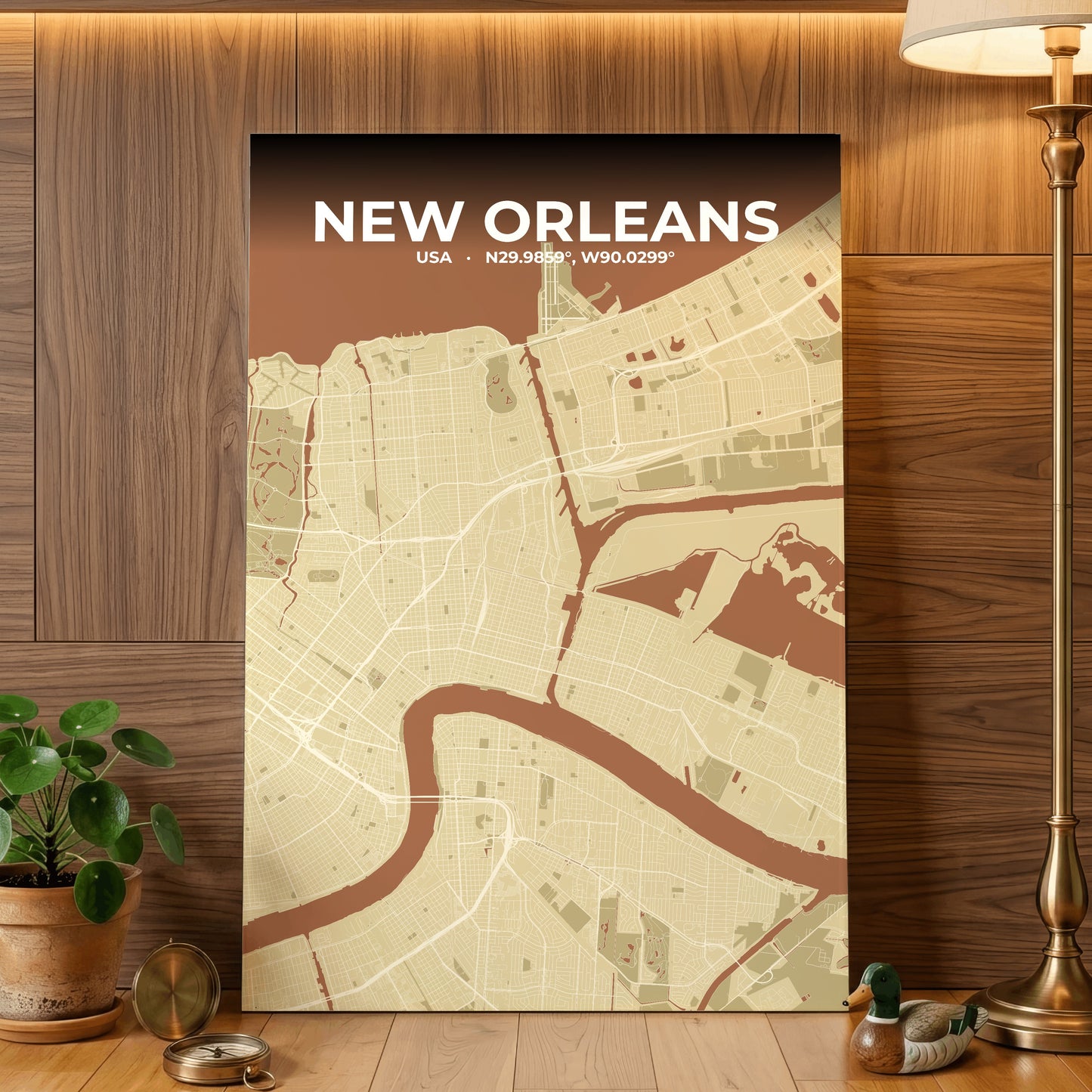 New Orleans Ember Map Poster
