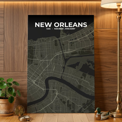 New Orleans Sable Map Poster