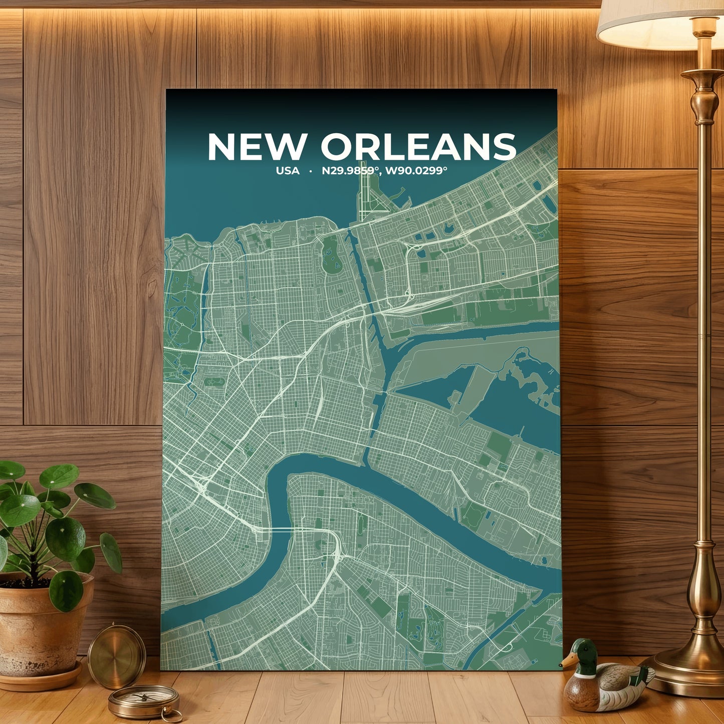 New Orleans Mist Map Poster
