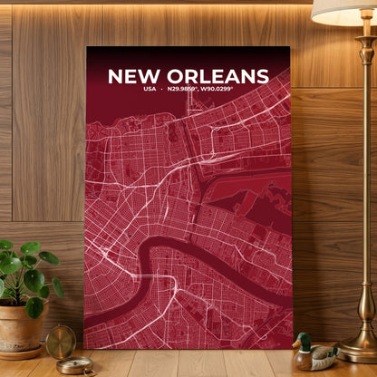 New Orleans Garnet Map Poster
