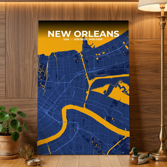New Orleans Ink Map Poster