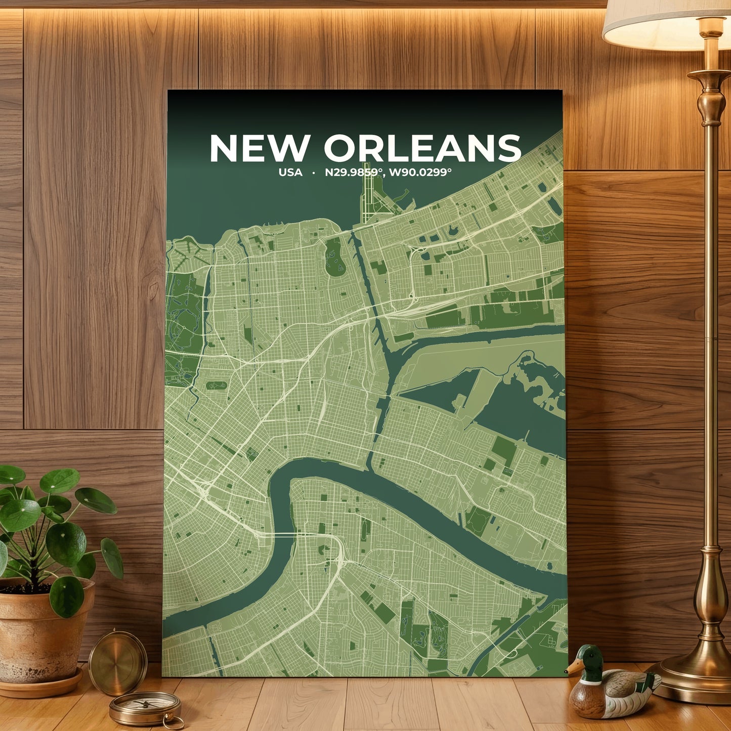 New Orleans Clay Map Poster
