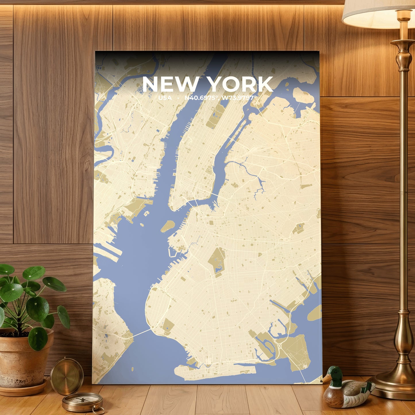 New York Barn Map Poster