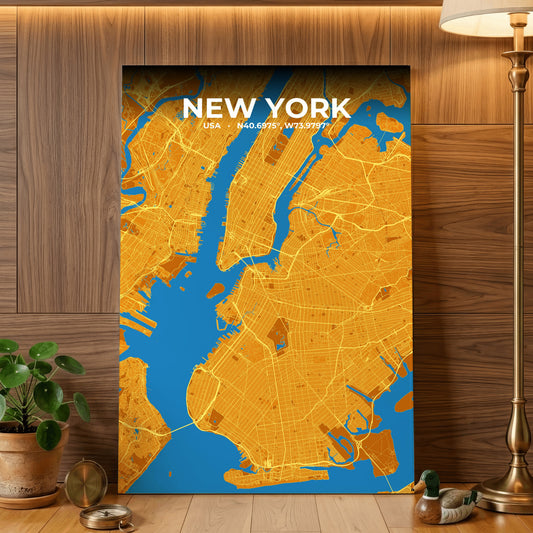 New York Scorch Map Poster