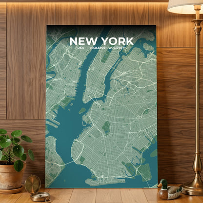 New York Mist Map Poster